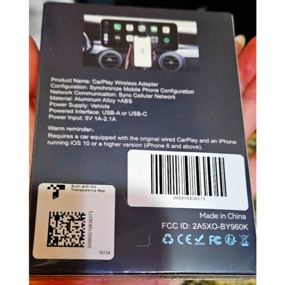 Wireless Carplay Adapter, Converts Wired to Wireless carplay adapter for iPhone - Picture 3 of 8
